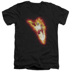 Justice League Of America Firestorm Blaze Men's 30/1 Cotton Slim V-Neck T-Shirt