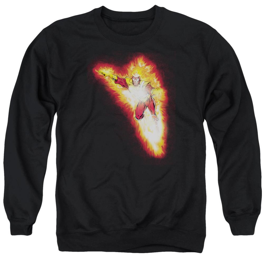 Justice League Of America Firestorm Blaze Men's Crewneck 50 50 Poly Long-Sleeve T-Shirt