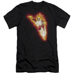Justice League Of America Firestorm Blaze Men's Ultra-Soft 30/1 Cotton Slim Short-Sleeve T-Shirt