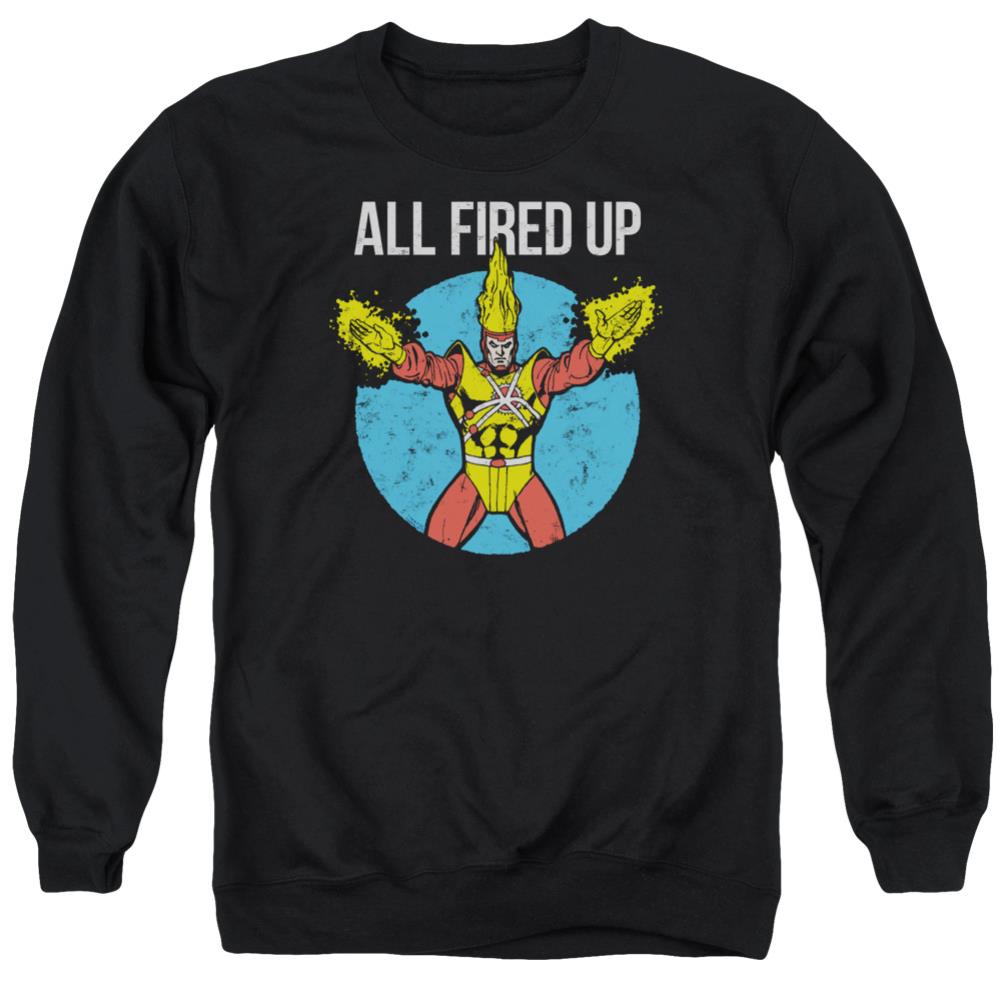 Justice League Of America Firestorm's Party Men's Crewneck 50 50 Poly Long-Sleeve T-Shirt