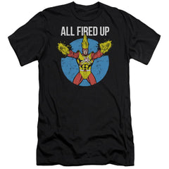 Justice League Of America Firestorm's Party Men's Ultra-Soft 30/1 Cotton Slim Short-Sleeve T-Shirt