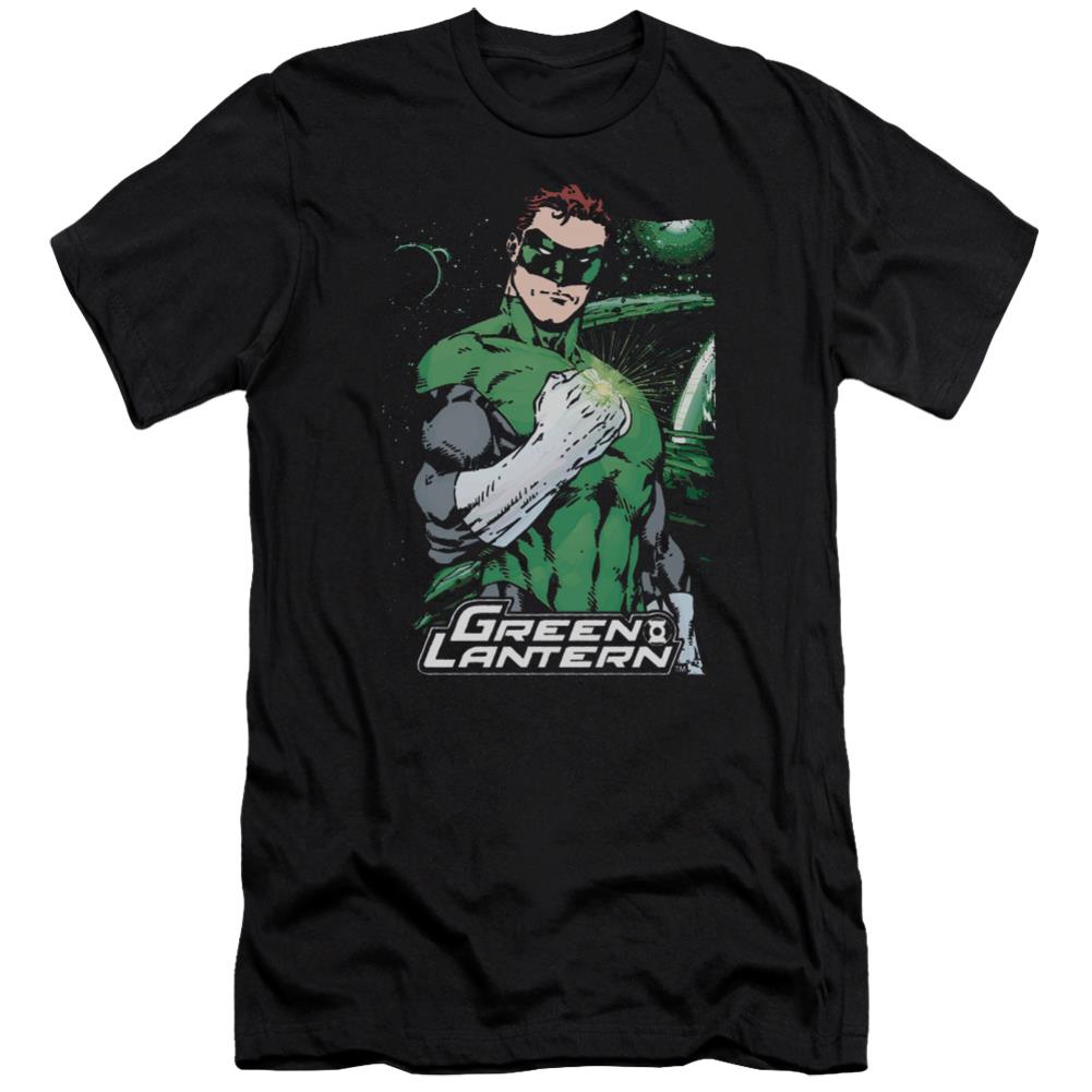 Justice League Of America Fist Flare Men's Ultra-Soft 30/1 Cotton Slim Short-Sleeve T-Shirt