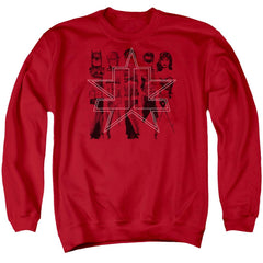 Justice League Of America Five Stars Men's Crewneck 50 50 Poly Long-Sleeve T-Shirt