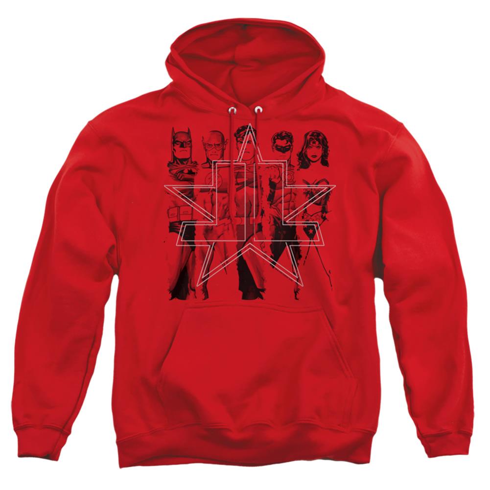 Justice League Of America Five Stars Men's Pull-Over 75 25 Poly Hoodie