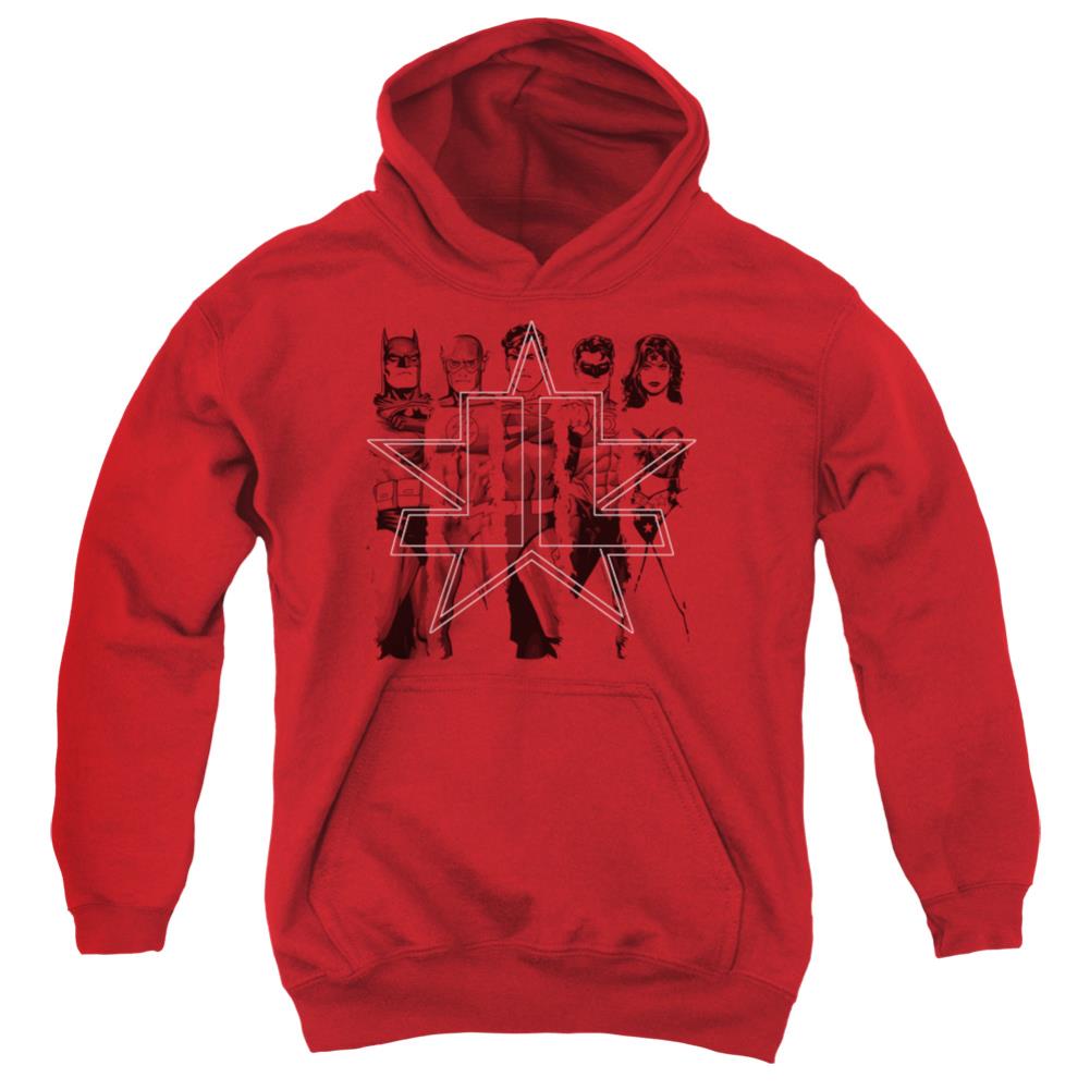 Justice League Of America Five Stars Youth Cotton Poly Pull-Over Hoodie