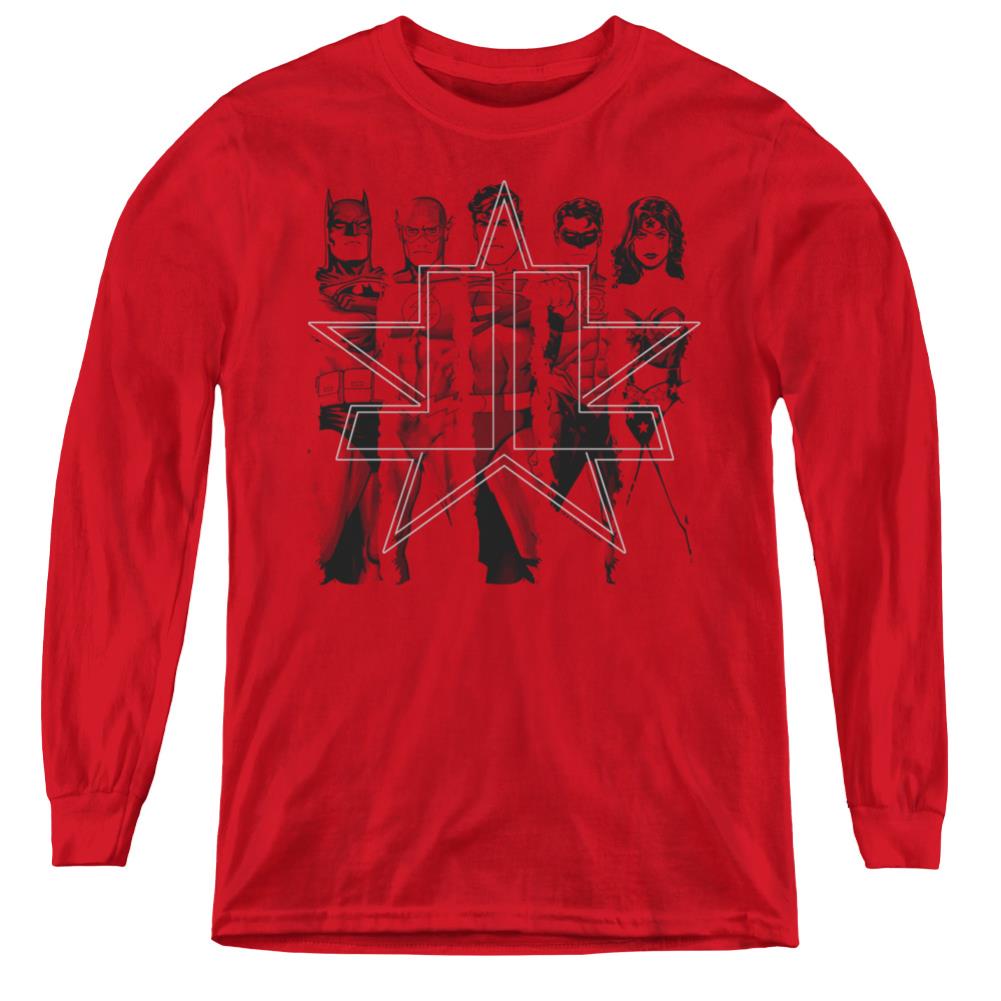 Justice League Of America Five Stars Youth Long-Sleeve T-Shirt
