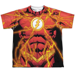 Justice League Of America Flash 52 Bolt Youth Regular Fit Poly Short-Sleeve T-Shirt