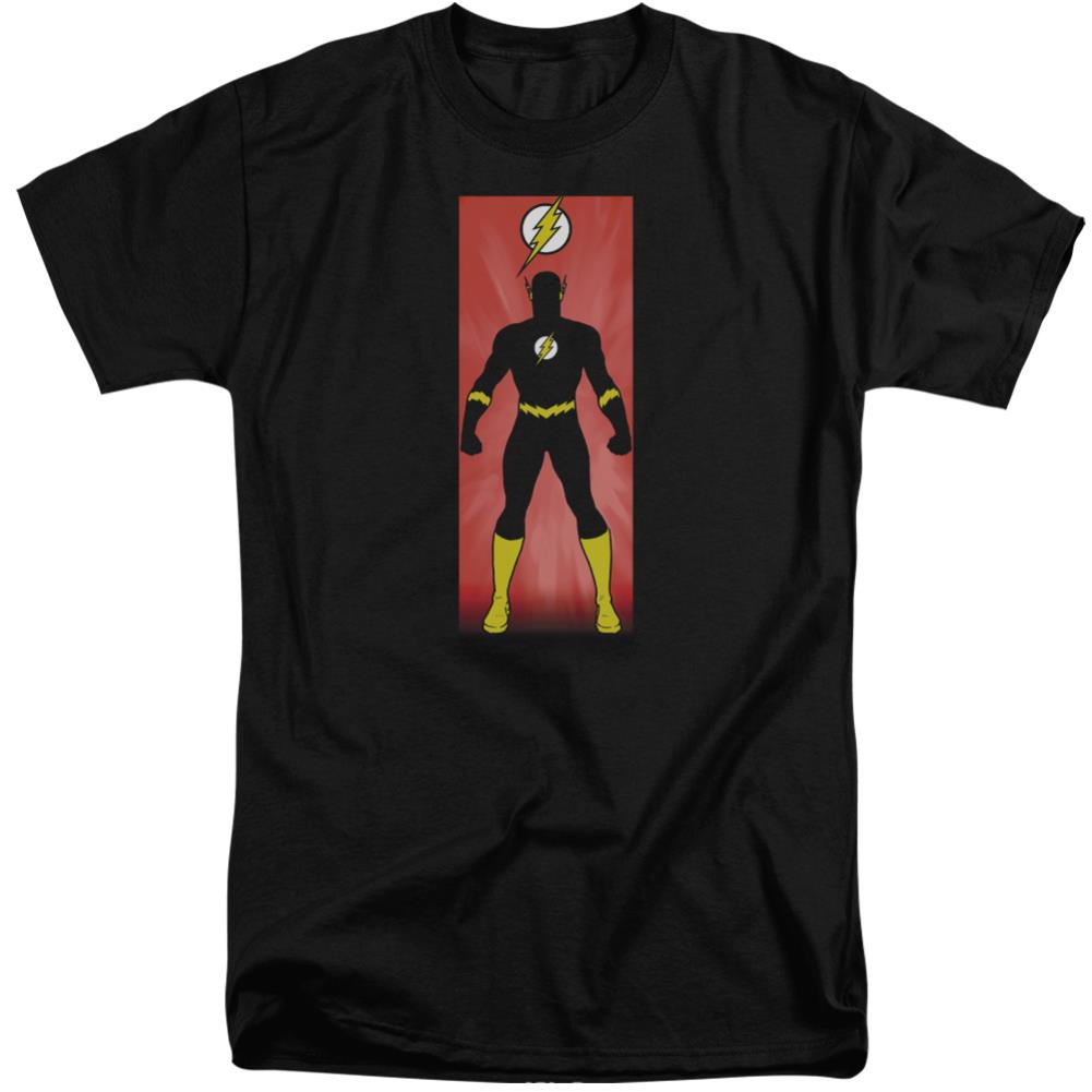 Justice League Of America Flash Block Men's 18/1 Tall Cotton Short-Sleeve T-Shirt