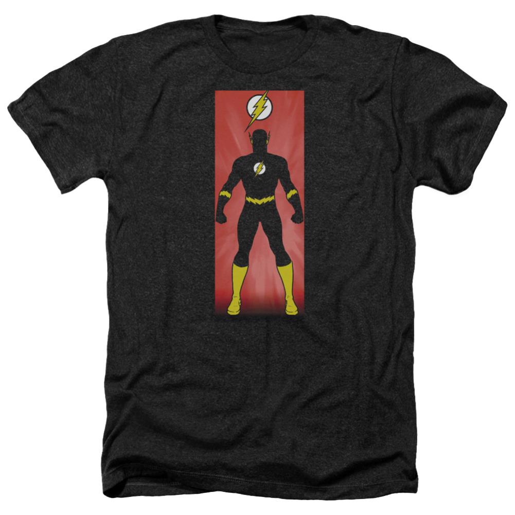 Justice League Of America Flash Block Men's 30/1 Heather 60 40 Poly Short-Sleeve T-Shirt