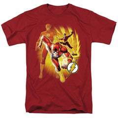 Justice League Of America Flash Collage Men's 18/1 Cotton Short-Sleeve T-Shirt