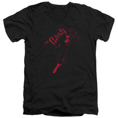 Justice League Of America Flash Darkness Men's 30/1 Cotton Slim V-Neck T-Shirt
