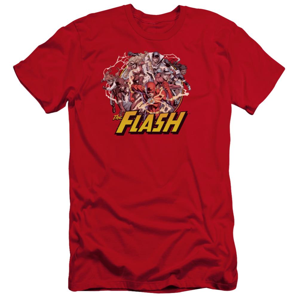 Justice League Of America Flash Family Men's Ultra-Soft 30/1 Cotton Slim Short-Sleeve T-Shirt
