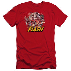 Justice League Of America Flash Family Men's Ultra-Soft 30/1 Cotton Slim Short-Sleeve T-Shirt