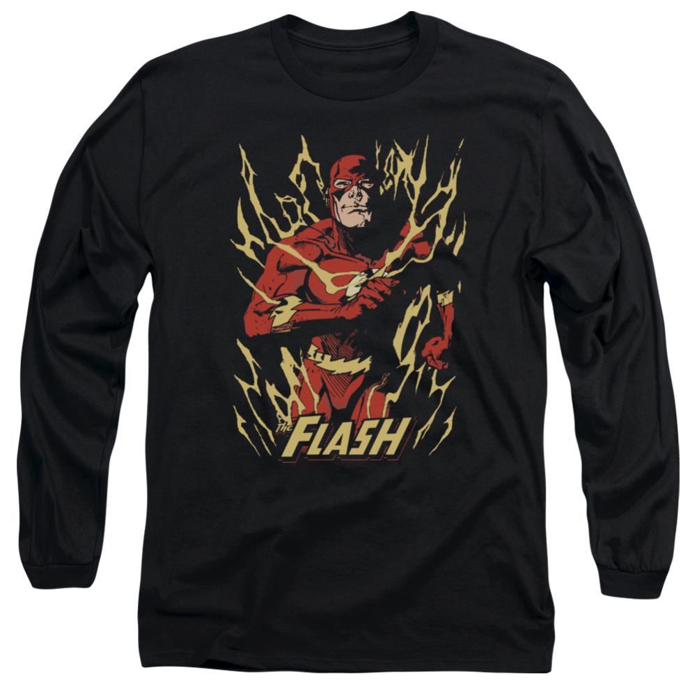Justice League Of America Flash Flare Men's 18/1 Cotton Long-Sleeve T-Shirt