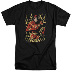 Justice League Of America Flash Flare Men's 18/1 Tall Cotton Short-Sleeve T-Shirt