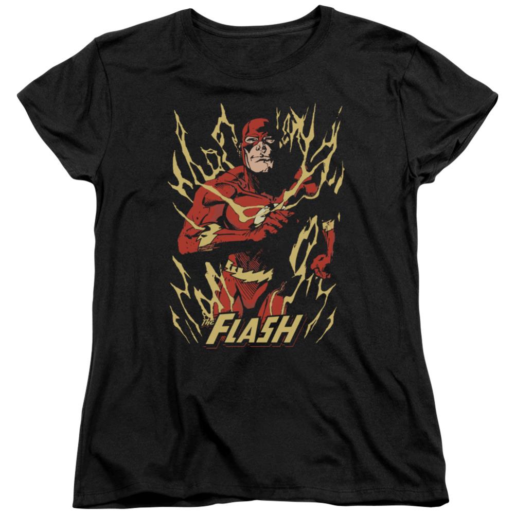 Justice League Of America Flash Flare Women's 18/1 Cotton Short-Sleeve T-Shirt
