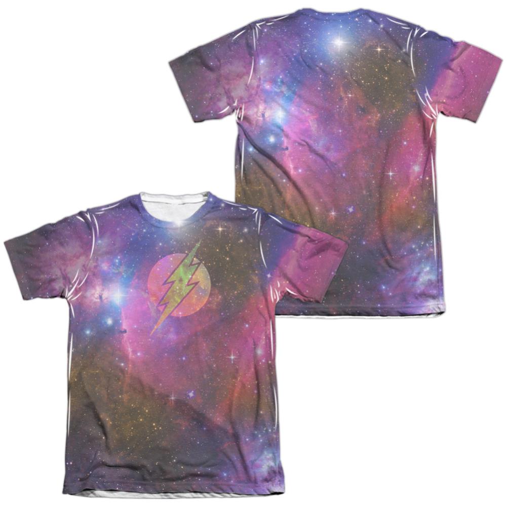 Justice League Of America Flash Galaxy (Front/Back Print) Men's Regular Fit Poly Cotton Short-Sleeve T-Shirt