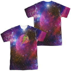 Justice League Of America Flash Galaxy (Front/Back Print) Men's Regular Fit Polyester Short-Sleeve T-Shirt