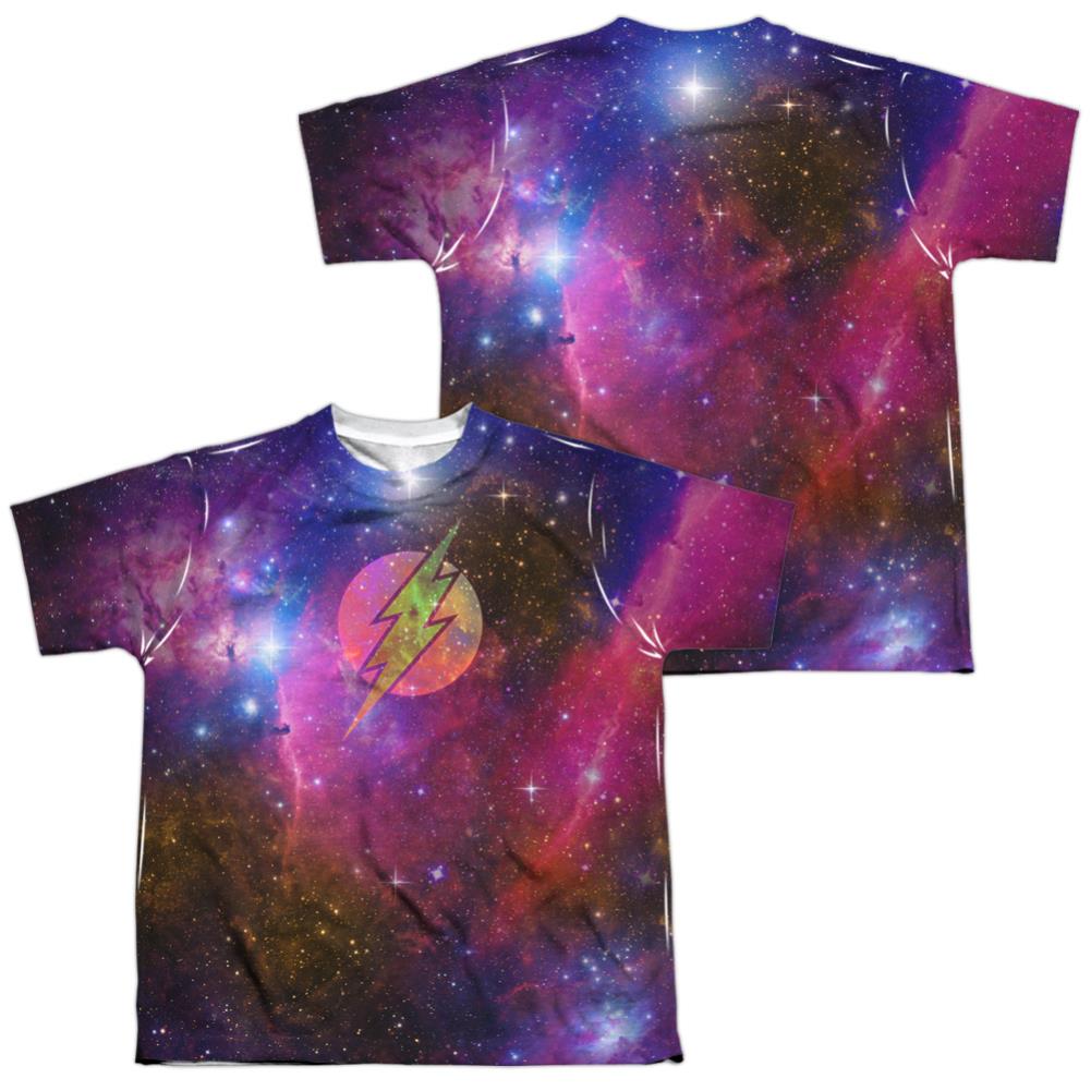 Justice League Of America Flash Galaxy (Front/Back Print) Youth Regular Fit Poly Short-Sleeve T-Shirt