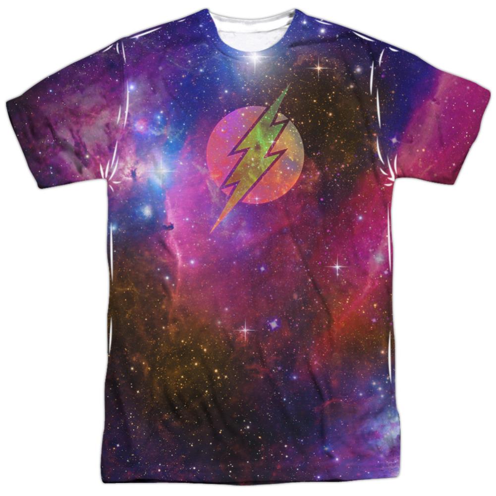 Justice League Of America Flash Galaxy Men's Regular Fit Polyester Short-Sleeve T-Shirt
