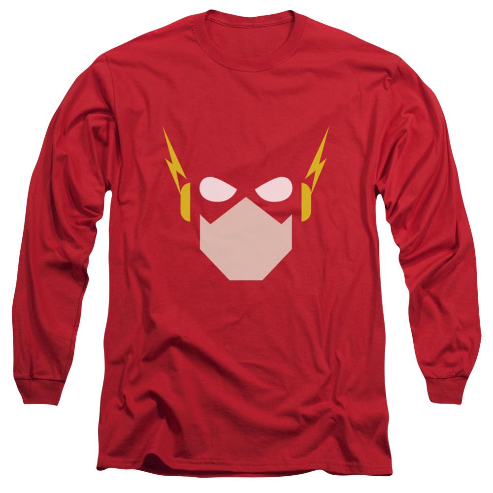 Justice League Of America Flash Head Men's 18/1 Cotton Long-Sleeve T-Shirt