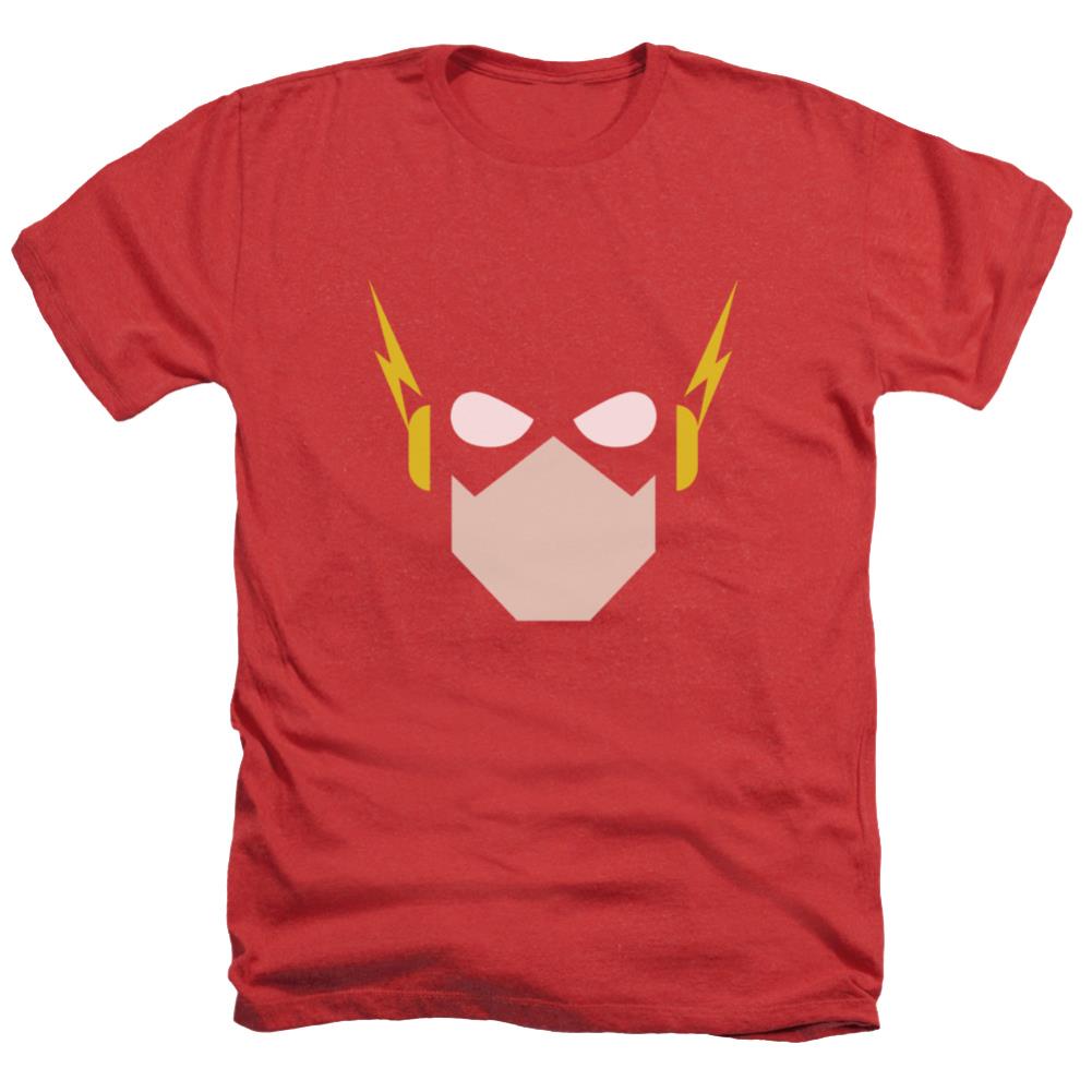 Justice League Of America Flash Head Men's 30/1 Heather 60 40 Poly Short-Sleeve T-Shirt