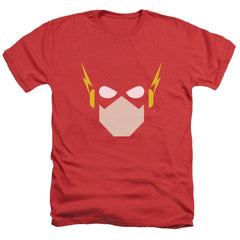 Justice League Of America Flash Head Men's 30/1 Heather 60 40 Poly Short-Sleeve T-Shirt