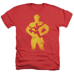 Justice League Of America Flash Knockout Men's 30/1 Heather 60 40 Poly Short-Sleeve T-Shirt