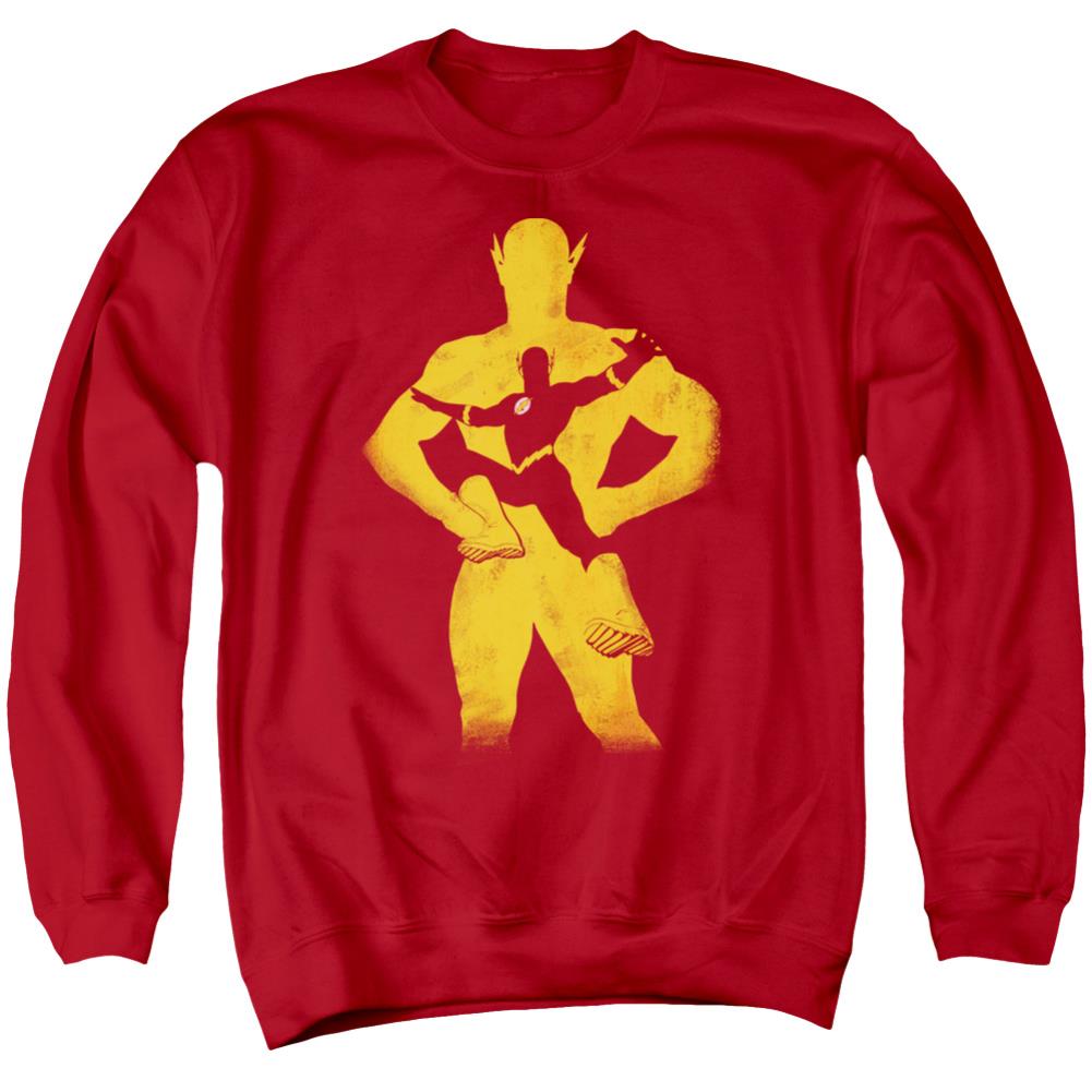Justice League Of America Flash Knockout Men's Crewneck 50 50 Poly Long-Sleeve T-Shirt