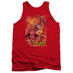 Justice League Of America Flash Lightning Men's 18/1 Cotton Tank Top