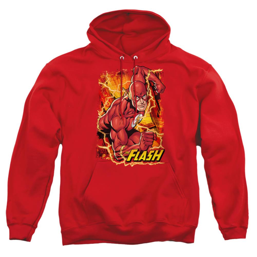 Justice League Of America Flash Lightning Men's Pull-Over 75 25 Poly Hoodie