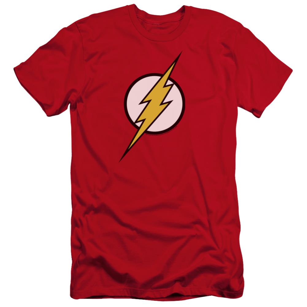 Justice League Of America Flash Logo Men's Ultra-Soft 30/1 Cotton Slim Short-Sleeve T-Shirt