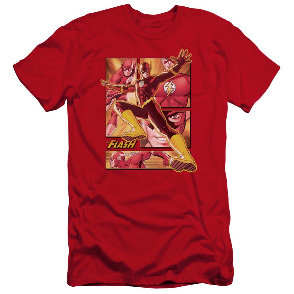 Justice League Of America Flash Men's Ultra-Soft 30/1 Cotton Slim Short-Sleeve T-Shirt