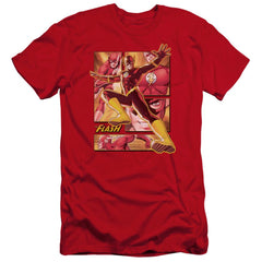 Justice League Of America Flash Men's Ultra-Soft 30/1 Cotton Slim Short-Sleeve T-Shirt