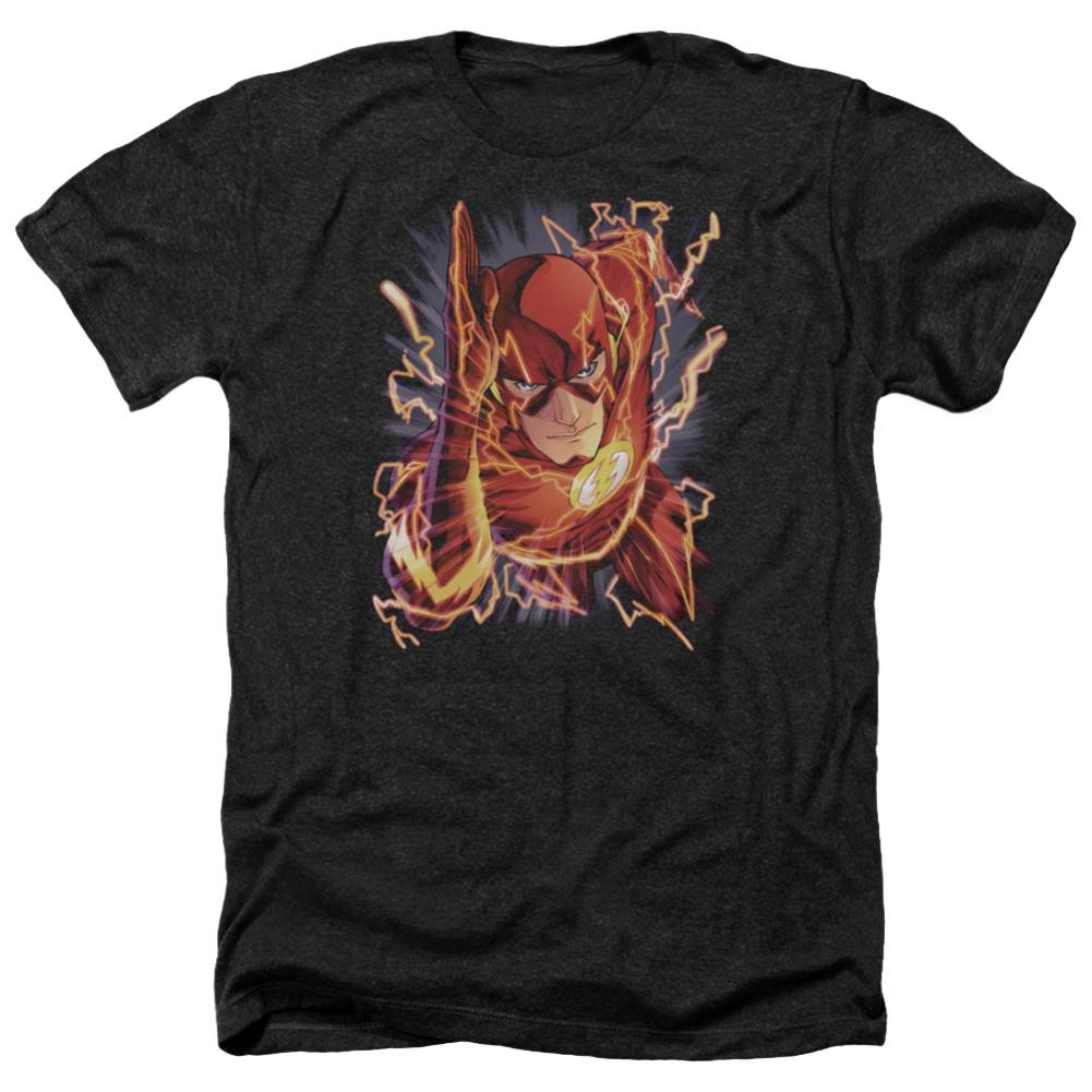 Justice League Of America Flash #1 Men's 30/1 Heather 60 40 Poly Short-Sleeve T-Shirt