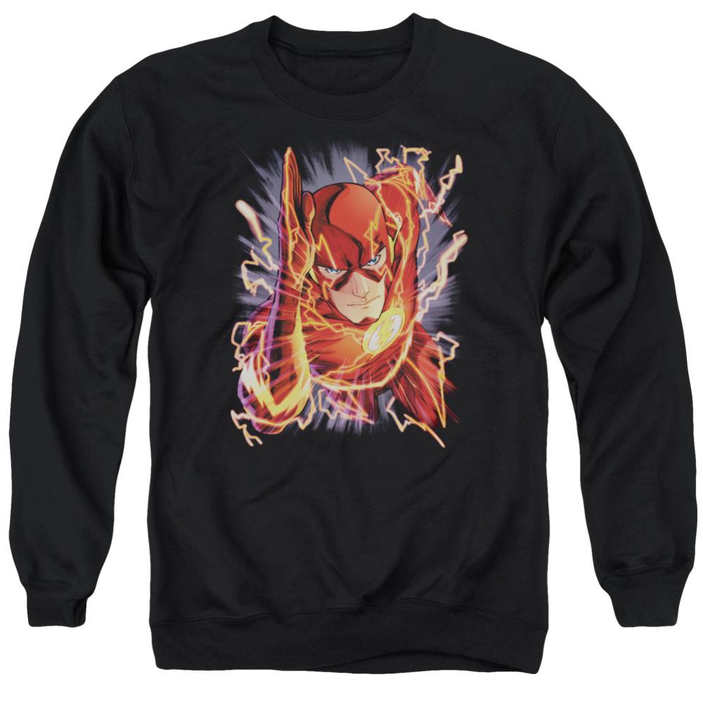 Justice League Of America Flash #1 Men's Crewneck 50 50 Poly Long-Sleeve T-Shirt
