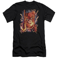 Justice League Of America Flash #1 Men's Ultra-Soft 30/1 Cotton Slim Short-Sleeve T-Shirt