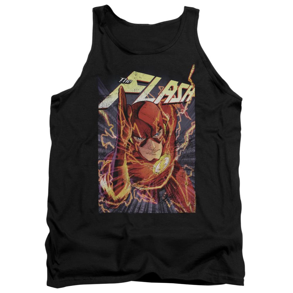 Justice League Of America Flash One Men's 18/1 Cotton Tank Top