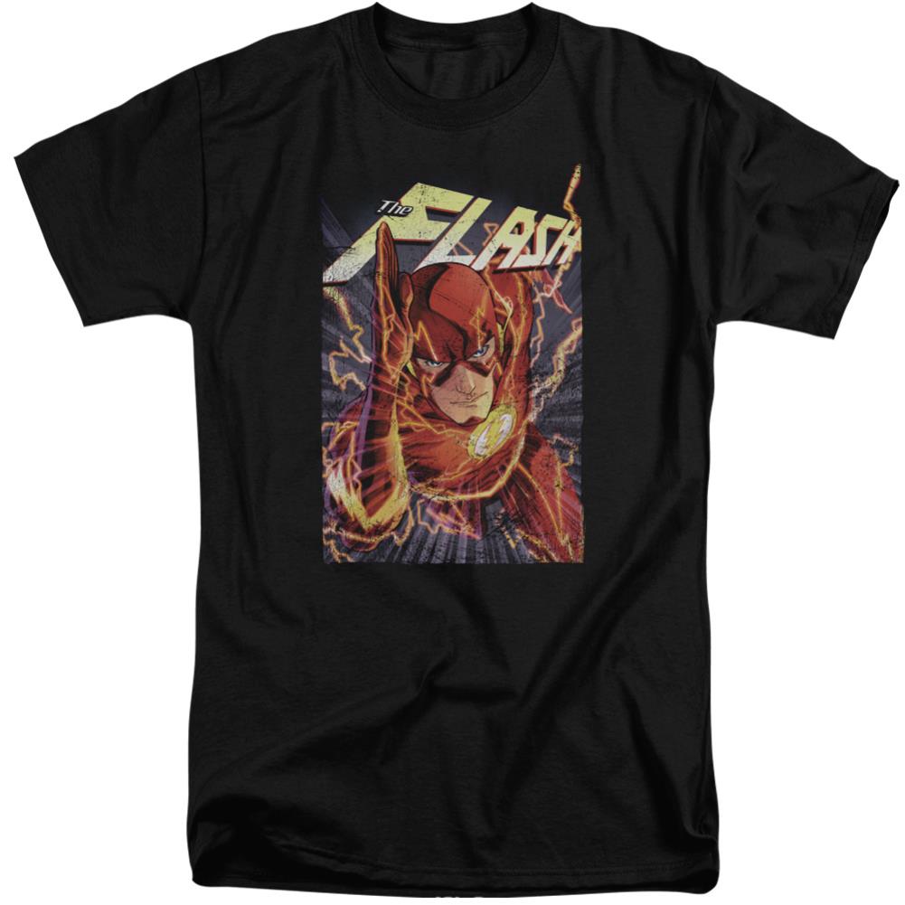 Justice League Of America Flash One Men's 18/1 Tall Cotton Short-Sleeve T-Shirt