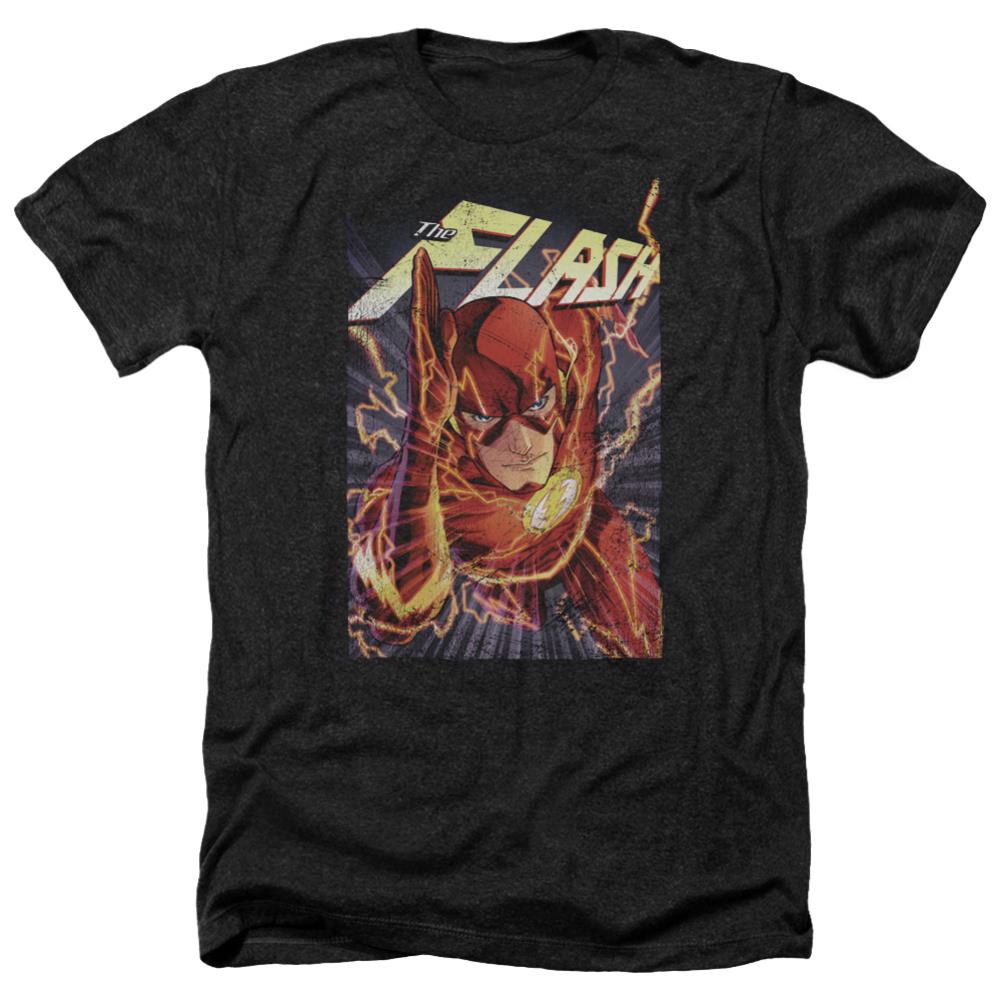 Justice League Of America Flash One Men's 30/1 Heather 60 40 Poly Short-Sleeve T-Shirt