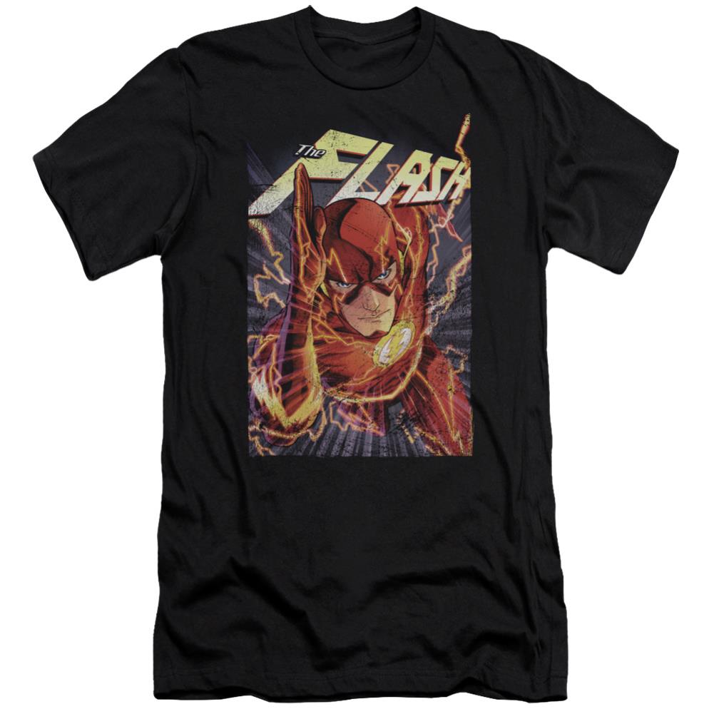 Justice League Of America Flash One Men's Ultra-Soft 30/1 Cotton Slim Short-Sleeve T-Shirt