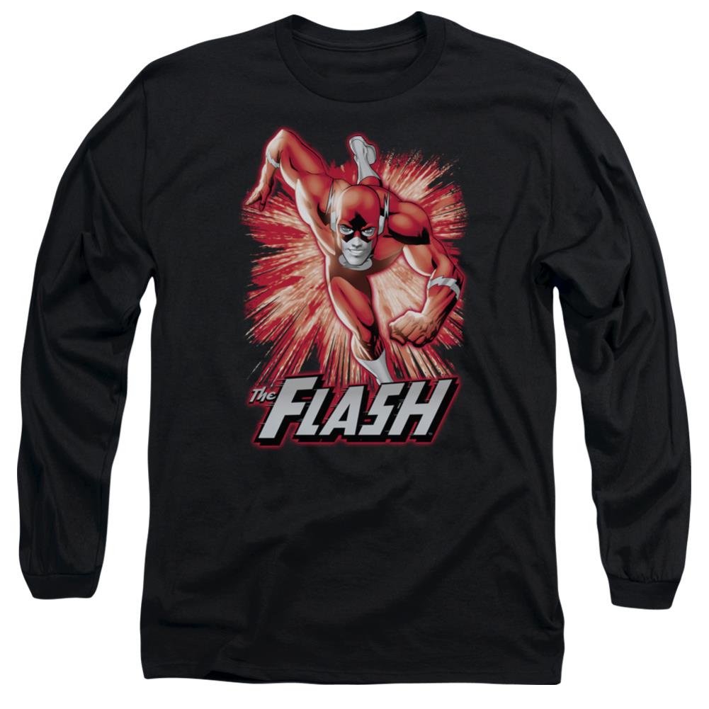 Justice League Of America Flash Red And Gray Men's 18/1 Cotton Long-Sleeve T-Shirt