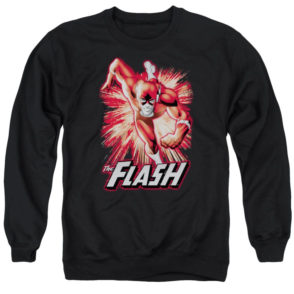 Justice League Of America Flash Red And Gray Men's Crewneck 50 50 Poly Long-Sleeve T-Shirt