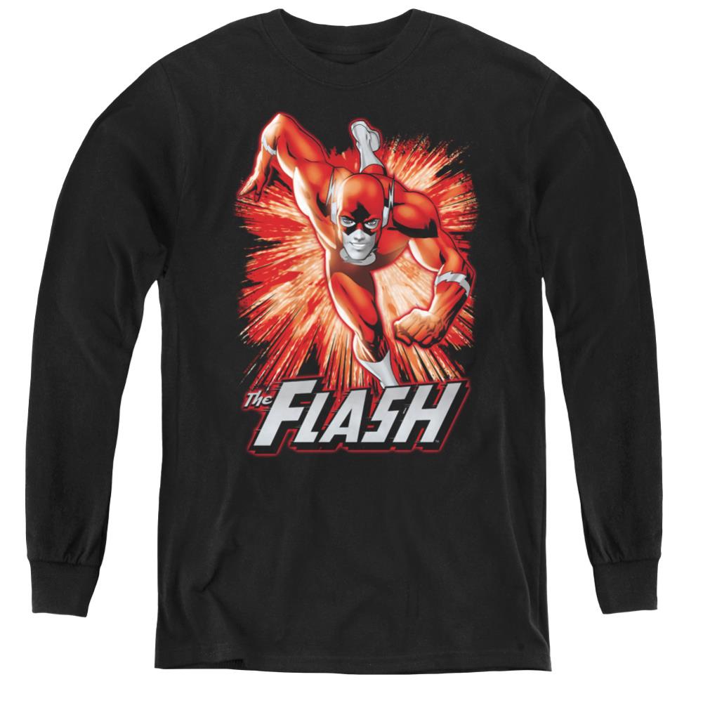 Justice League Of America Flash Red And Gray Youth Long-Sleeve T-Shirt