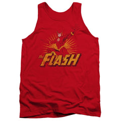 Justice League Of America Flash Rough Distress Men's 18/1 Cotton Tank Top