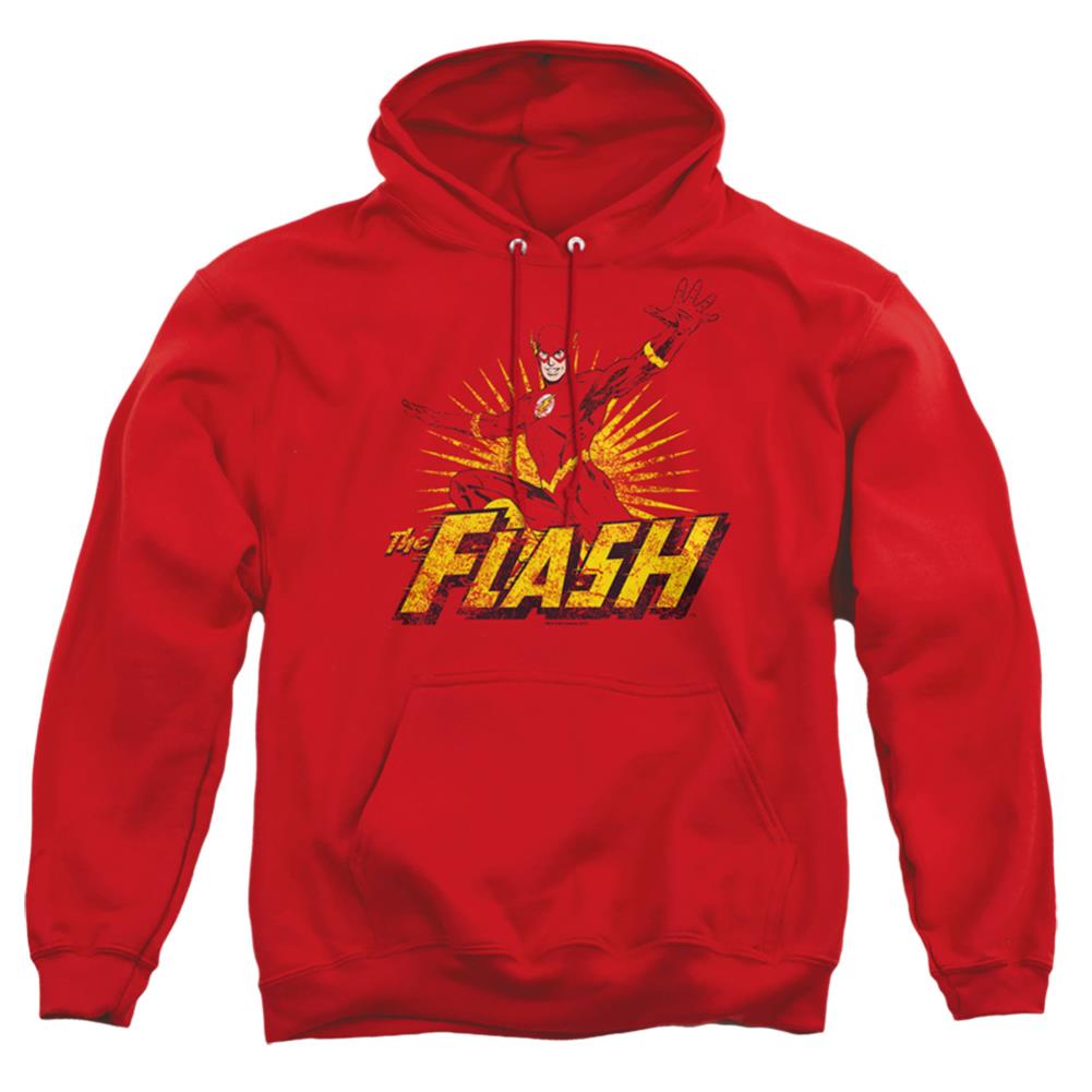 Justice League Of America Flash Rough Distress Men's Pull-Over 75 25 Poly Hoodie