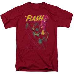 Justice League Of America Flash Spray Men's 18/1 Cotton Short-Sleeve T-Shirt