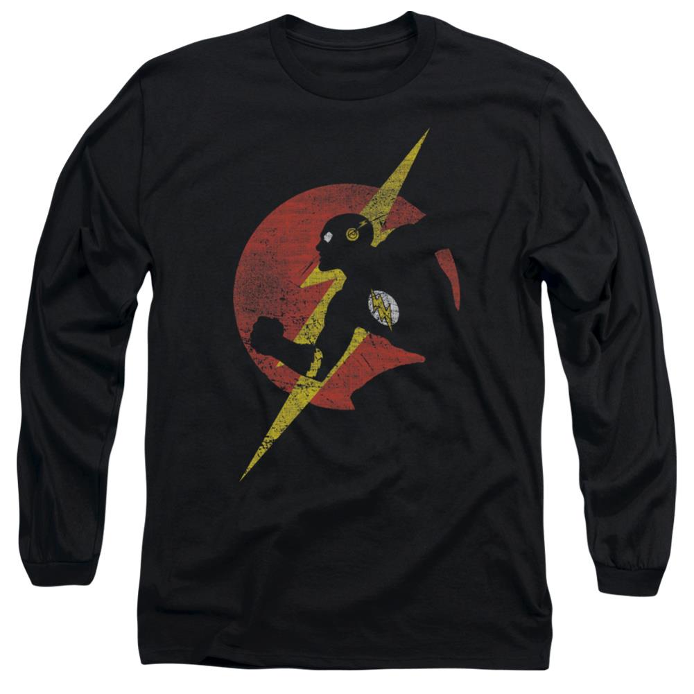 Justice League Of America Flash Symbol Knockout Men's 18/1 Cotton Long-Sleeve T-Shirt