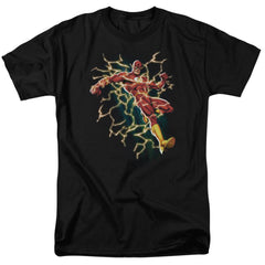 Justice League Of America Flash Symbol Knockout Men's 18/1 Cotton Short-Sleeve T-Shirt