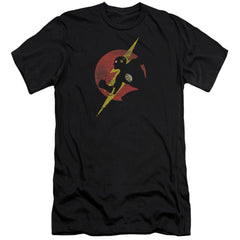 Justice League Of America Flash Symbol Knockout Men's Ultra-Soft 30/1 Cotton Slim Short-Sleeve T-Shirt